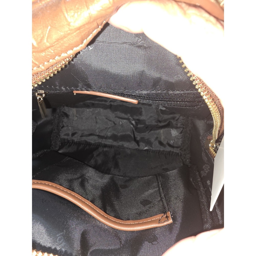 Tote & Carry Caramel Brown Croc Embossed Mini Backpack Purse Gold‎ Hardware NWT - Picture 13 of 14